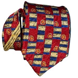 Ermenegildo Zegna Limited Edition Flowers Red Yellow Blue 100% Silk Gorgeous